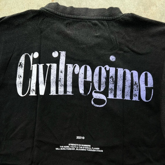 Civil Regime Streetwear cut off Rib cage Skeleton distressed printed tshirt - Picture 4 of 5